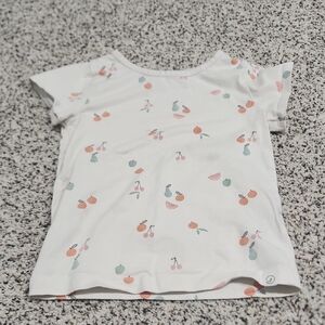 Charming Fruit Pattern Toddler Girls Tee - White & Pastel
